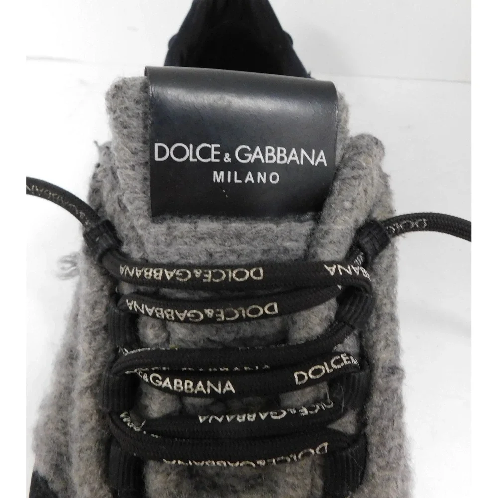 Dolce & Gabbana NS1 Low Top Sneakers  Mixed Materials Gray Black sz 43 AUTHENTIC